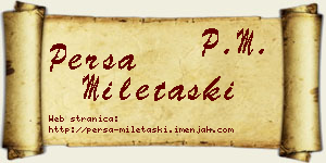 Persa Miletaški vizit kartica